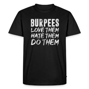 Burpees - T-shirt Premium bio Homme - noir - Devant - Nico (187cm)