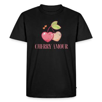 Cherry - Men's Premium Organic T-Shirt - black - Front - Nico (187cm)