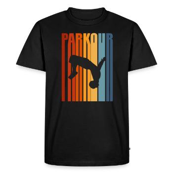 Cadeau Parkour Parkur Parcur Sport - T-shirt Premium bio Homme - noir - Devant - Nico (187cm)