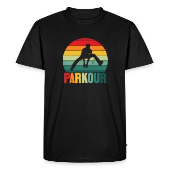 Cadeau Parkour Parkur Parcur Sport - T-shirt Premium bio Homme - noir - Devant - Nico (187cm)