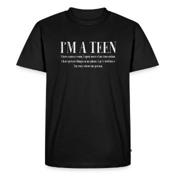 Adolescent - T-shirt Premium bio Homme - noir - Devant - Nico (187cm)