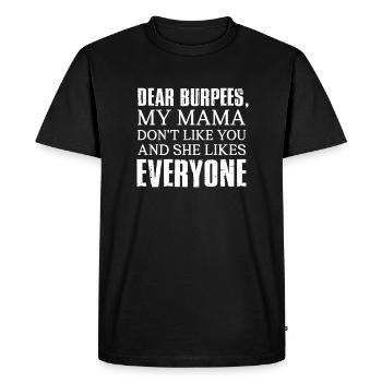 Burpees Fitness Cadeau de musculation Burpee - T-shirt Premium bio Homme - noir - Devant - Nico (187cm)