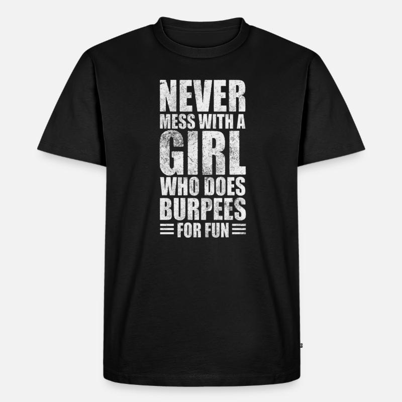 Burpees - Männer Premium Bio T-Shirt - Schwarz