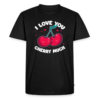 Cerisier Cerisier Fleur de cerisier Fruit Cadeau - T-shirt Premium bio Homme - noir - Devant - Nico (187cm)