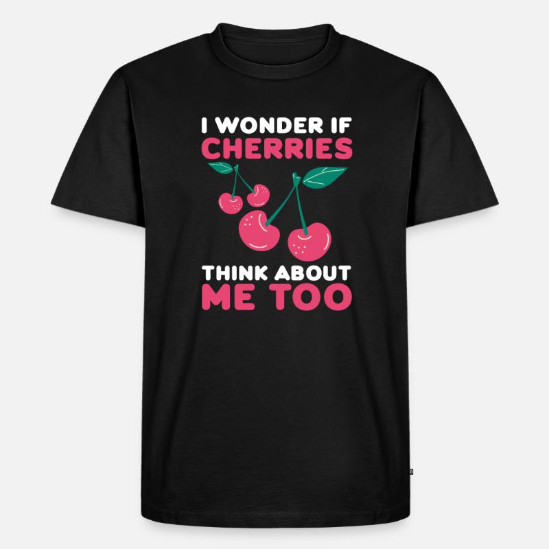 Kirsche Kirschbaum Kirschblüte Frucht Geschenk - Männer Premium Bio T-Shirt - Schwarz