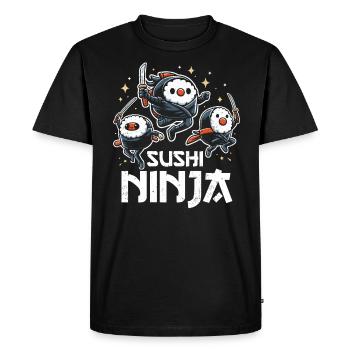 Sushi - Men's Premium Organic T-Shirt - black - Front - Nico (187cm)