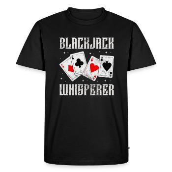 Blackjack Blackjack Jeu de cartes Casino Cadeau - T-shirt Premium bio Homme - noir - Devant - Nico (187cm)