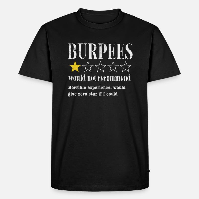 Burpees - Männer Premium Bio T-Shirt - Schwarz