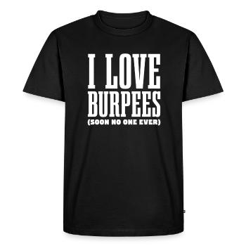 Burpees Fitness Cadeau de musculation Burpee - T-shirt Premium bio Homme - noir - Devant - Nico (187cm)