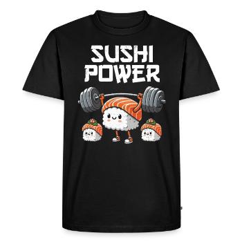Sushi - Men's Premium Organic T-Shirt - black - Front - Nico (187cm)