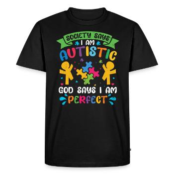 Autism - Men's Premium Organic T-Shirt - black - Front - Nico (187cm)