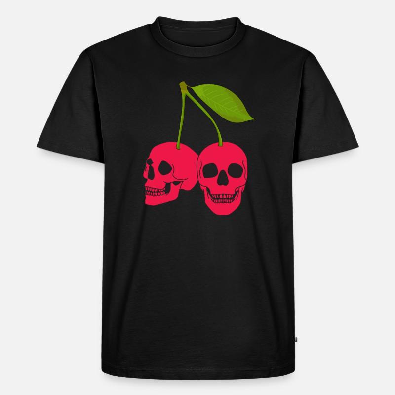 Kirsche Kirschbaum Kirschblüte Frucht Geschenk - Männer Premium Bio T-Shirt - Schwarz