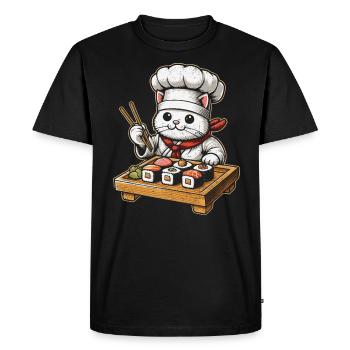 Sushi - Men's Premium Organic T-Shirt - black - Front - Nico (187cm)