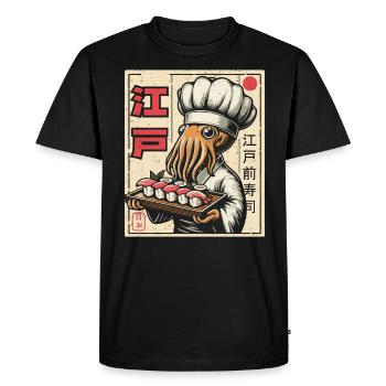 Sushi - Men's Premium Organic T-Shirt - black - Front - Nico (187cm)