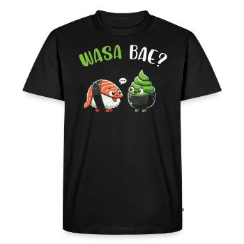 Sushi - Men's Premium Organic T-Shirt - black - Front - Nico (187cm)