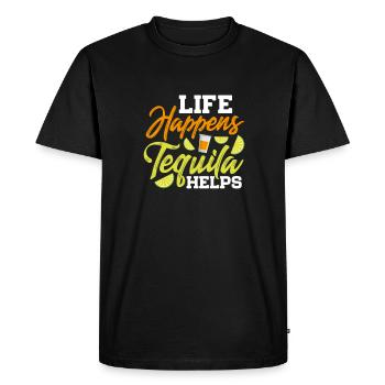 Tequila Sunrise Booze Party Mexico Gift - Men's Premium Organic T-Shirt - black - Front - Nico (187cm)