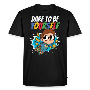 Autism - Men's Premium Organic T-Shirt - black - Front - Nico (187cm)