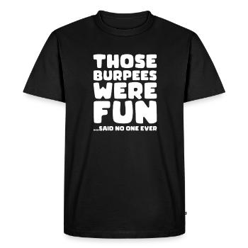 Burpees Fitness Burpee Cadeau de musculation - T-shirt Premium bio Homme - noir - Devant - Nico (187cm)