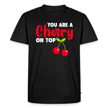Cerisier Cerisier Fleur de cerisier Fruit Cadeau - T-shirt Premium bio Homme - noir - Devant - Nico (187cm)