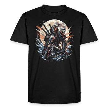 Samouraï Ronin épée guerrier de combat cadeau - T-shirt Premium bio Homme - noir - Devant - Nico (187cm)