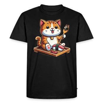 Sushi - Men's Premium Organic T-Shirt - black - Front - Nico (187cm)