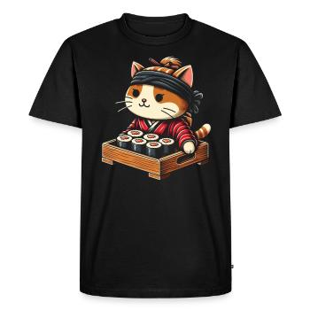 Sushi Food Japan Nigiri Gift - Men's Premium Organic T-Shirt - black - Front - Nico (187cm)