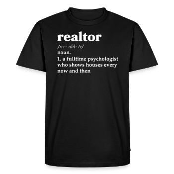 Real Estate Agent Real Estate Agent Gift - Men's Premium Organic T-Shirt - black - Front - Nico (187cm)