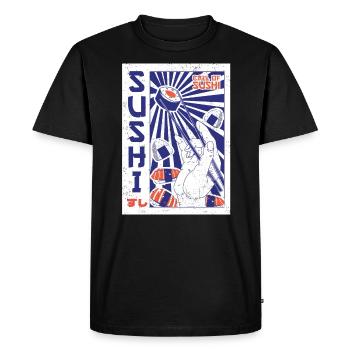 Sushi Food Japan Nigiri Gift - Men's Premium Organic T-Shirt - black - Front - Nico (187cm)