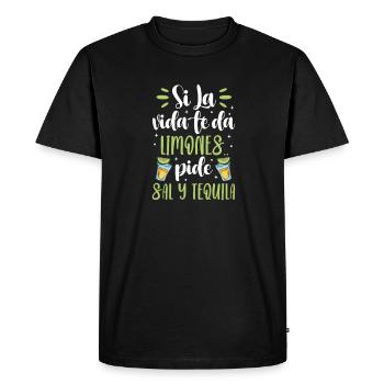 Tequila Sunrise Booze Party Mexico Gift - Men's Premium Organic T-Shirt - black - Front - Nico (187cm)