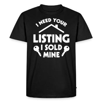 Real Estate Agent Real Estate Agent Gift - Men's Premium Organic T-Shirt - black - Front - Nico (187cm)