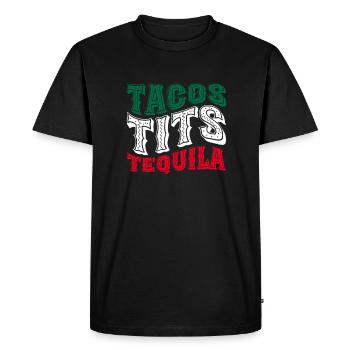 Tequila Sunrise Booze Party Mexico Gift - Men's Premium Organic T-Shirt - black - Front - Nico (187cm)