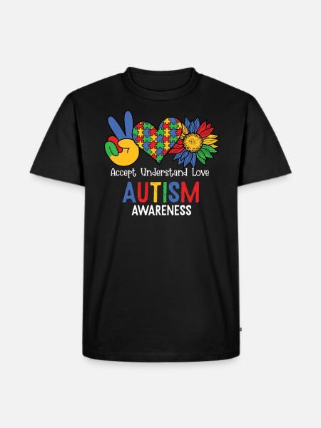 Autism Awareness Day Autistic Gift - Men's Premium Organic T-Shirt - black