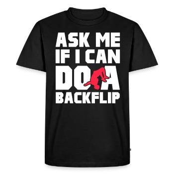 Backflip Salto Acrobaties Parkour Gymnastique Cadeau - T-shirt Premium bio Homme - noir - Devant - Nico (187cm)