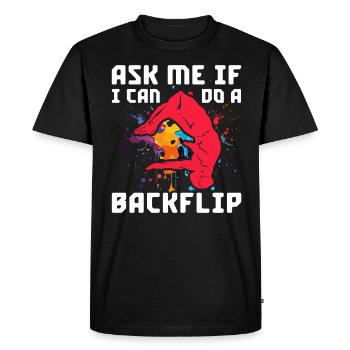 Backflip Salto Acrobaties Parkour Gymnastique Cadeau - T-shirt Premium bio Homme - noir - Devant - Nico (187cm)