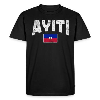Haïti - T-shirt Premium bio Homme - noir - Devant - Nico (187cm)