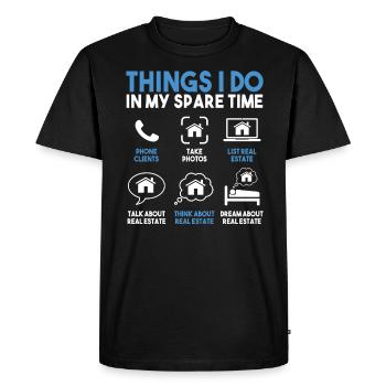 Real Estate Agent Real Estate Agent Gift - Men's Premium Organic T-Shirt - black - Front - Nico (187cm)