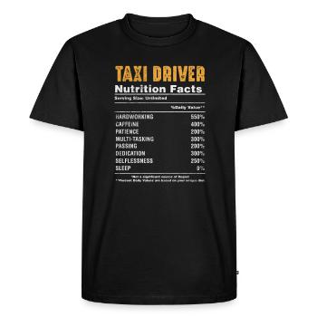 Taxi Chauffeur de taxi Profession Circulation Cadeau - T-shirt Premium bio Homme - noir - Devant - Nico (187cm)