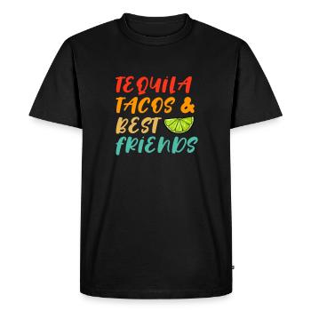 Tequila Sunrise Booze Party Mexico Gift - Men's Premium Organic T-Shirt - black - Front - Nico (187cm)