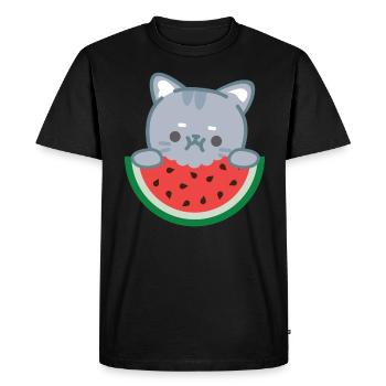 Watermelon Melon Summer Fruit Vegan Gift - Men's Premium Organic T-Shirt - black - Front - Nico (187cm)