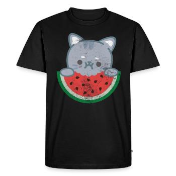 Watermelon - Men's Premium Organic T-Shirt - black - Front - Nico (187cm)