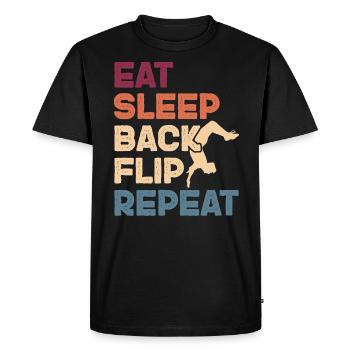 Backflip Salto Acrobaties Parkour Gymnastique Cadeau - T-shirt Premium bio Homme - noir - Devant - Nico (187cm)