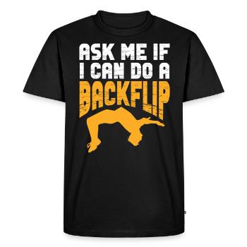 Backflip Salto Acrobaties Parkour Gymnastique Cadeau - T-shirt Premium bio Homme - noir - Devant - Nico (187cm)