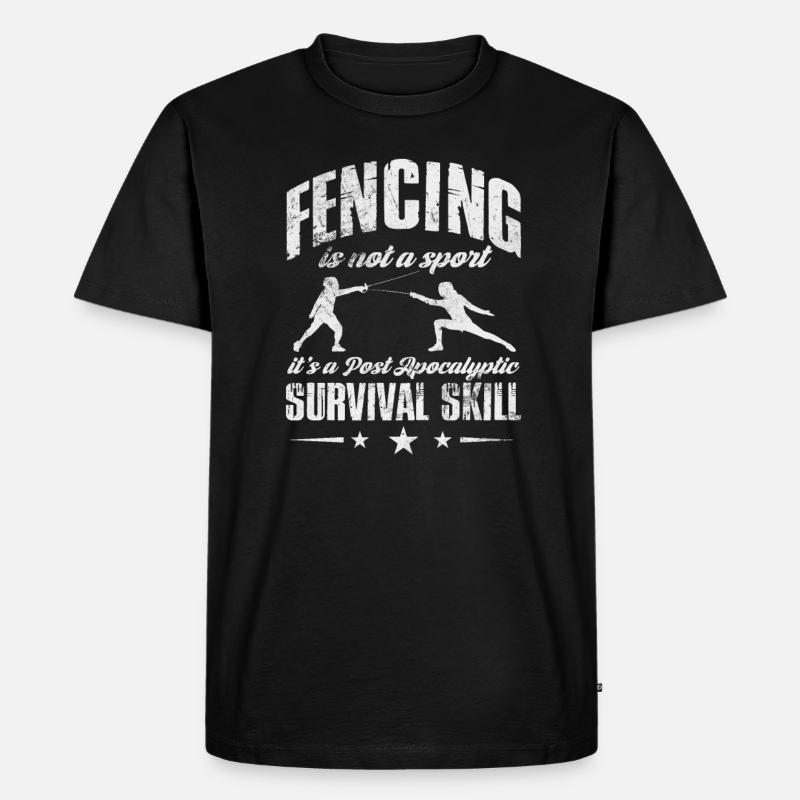 Fechten - Männer Premium Bio T-Shirt - Schwarz