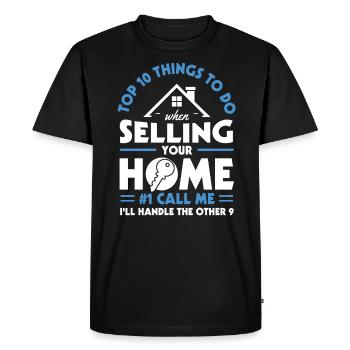 Real Estate Agent Real Estate Agent Gift - Men's Premium Organic T-Shirt - black - Front - Nico (187cm)