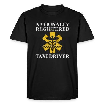 Taxi Chauffeur de taxi Profession Circulation Cadeau - T-shirt Premium bio Homme - noir - Devant - Nico (187cm)