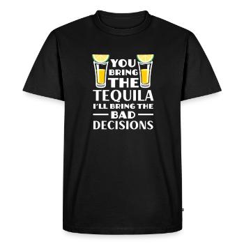 Tequila Sunrise Booze Party Mexico Gift - Men's Premium Organic T-Shirt - black - Front - Nico (187cm)