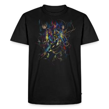 abstract - Men's Premium Organic T-Shirt - black - Front - Nico (187cm)