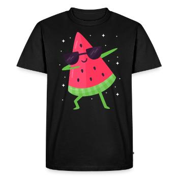 Watermelon Melon Summer Fruit Vegan Gift - Men's Premium Organic T-Shirt - black - Front - Nico (187cm)