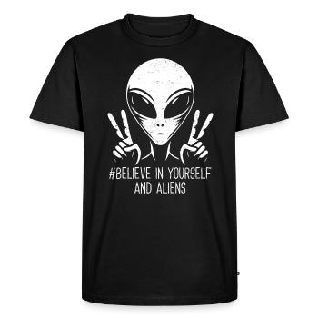 Étranger - T-shirt Premium bio Homme - noir - Devant - Nico (187cm)