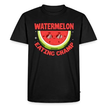 Watermelon Melon Summer Fruit Vegan Gift - Men's Premium Organic T-Shirt - black - Front - Nico (187cm)